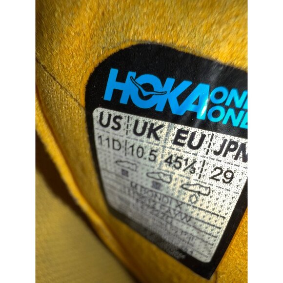 Hoka One One Bondi X Fiesta Amber Yellow Mens 11 D Shoes Running Sneakers - Picture 6 of 7